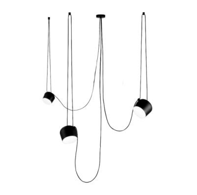 Colgante metalico negro 3 luces e27         
